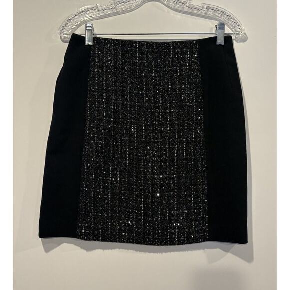NWT Ann Taylor Black Sequin Tweed Skirt Womens Size 2 (1721) - Picture 2 of 5